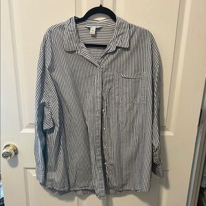 Classic Black and White Striped Women's Shirt